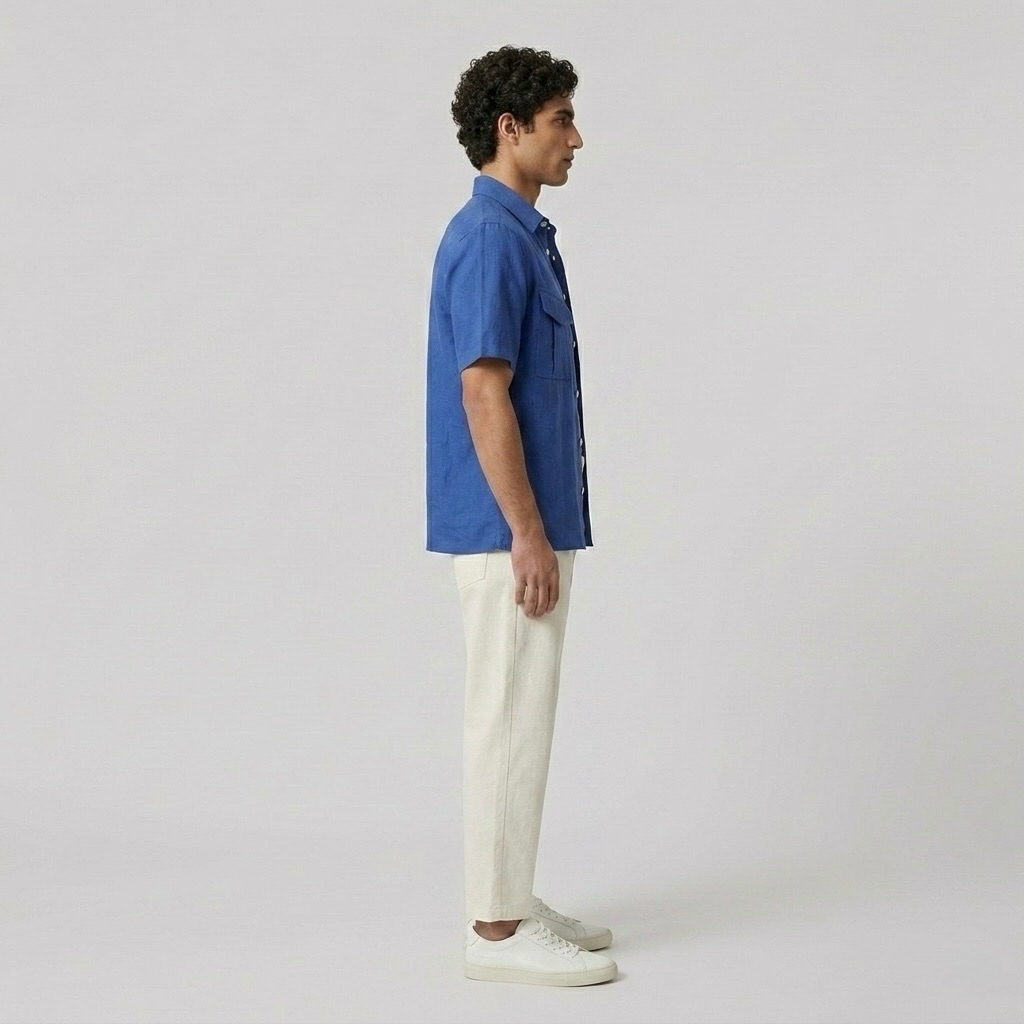 Short-Sleeve Linen-Blend Shirt