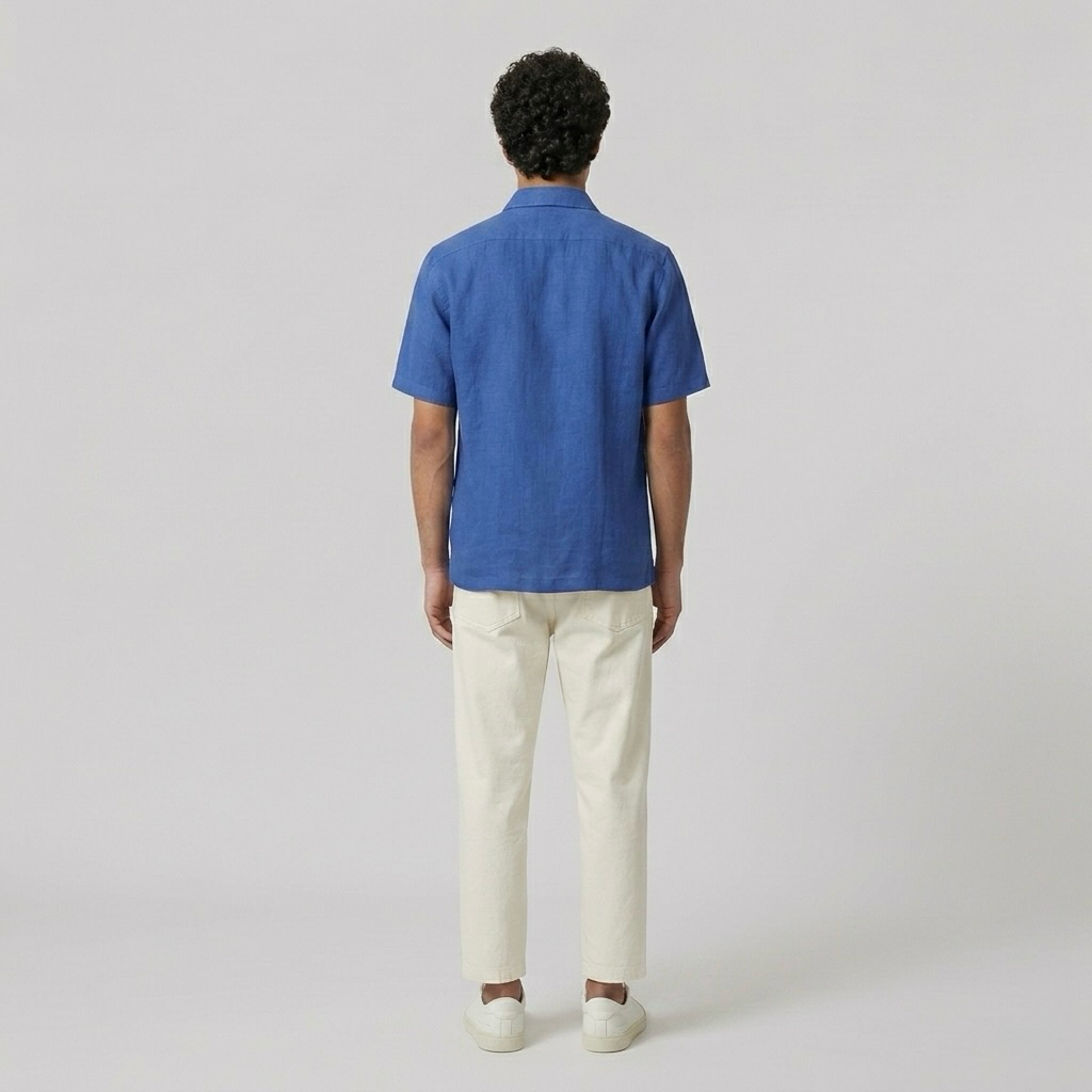 Short-Sleeve Linen-Blend Shirt