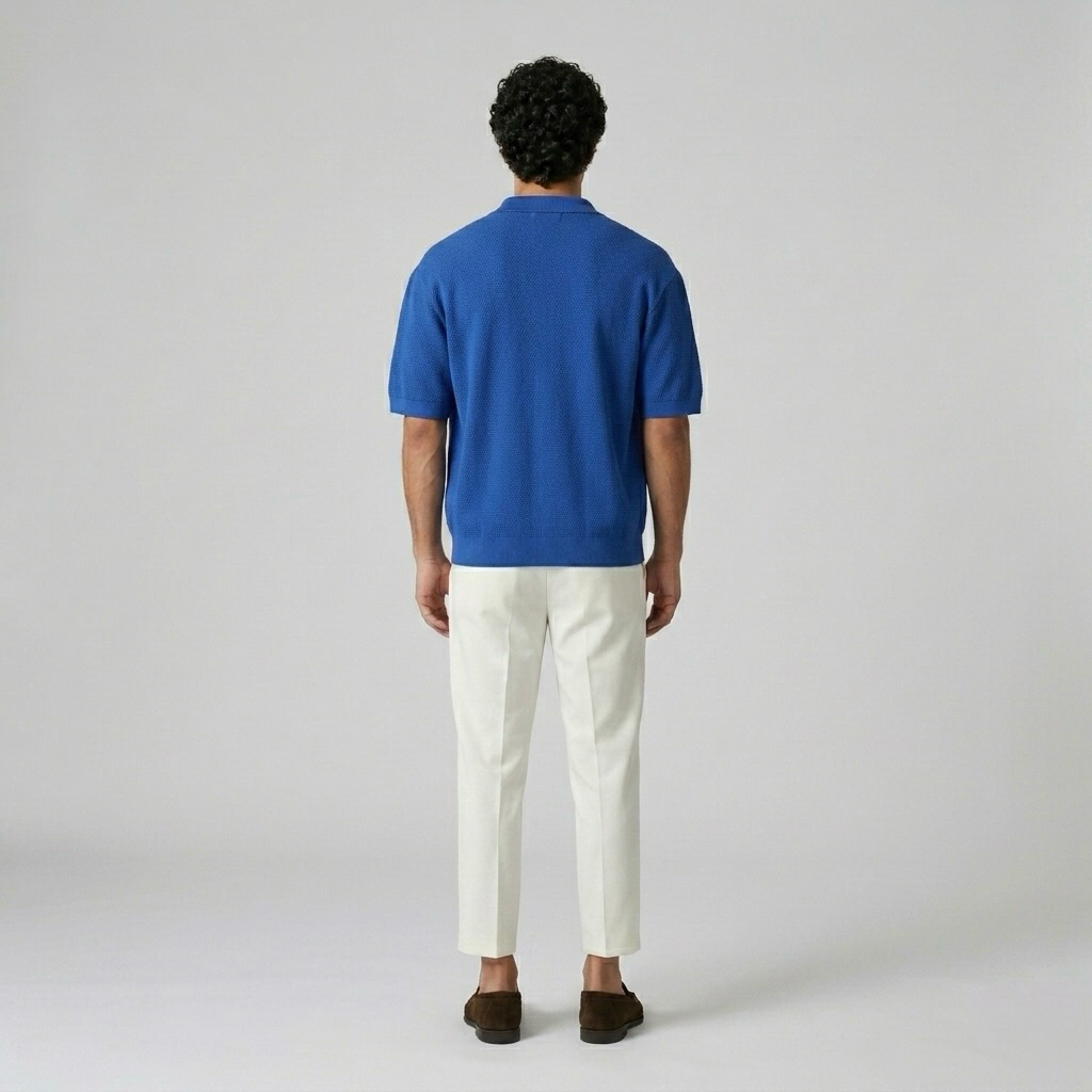 Textured Weave Camp Shirt