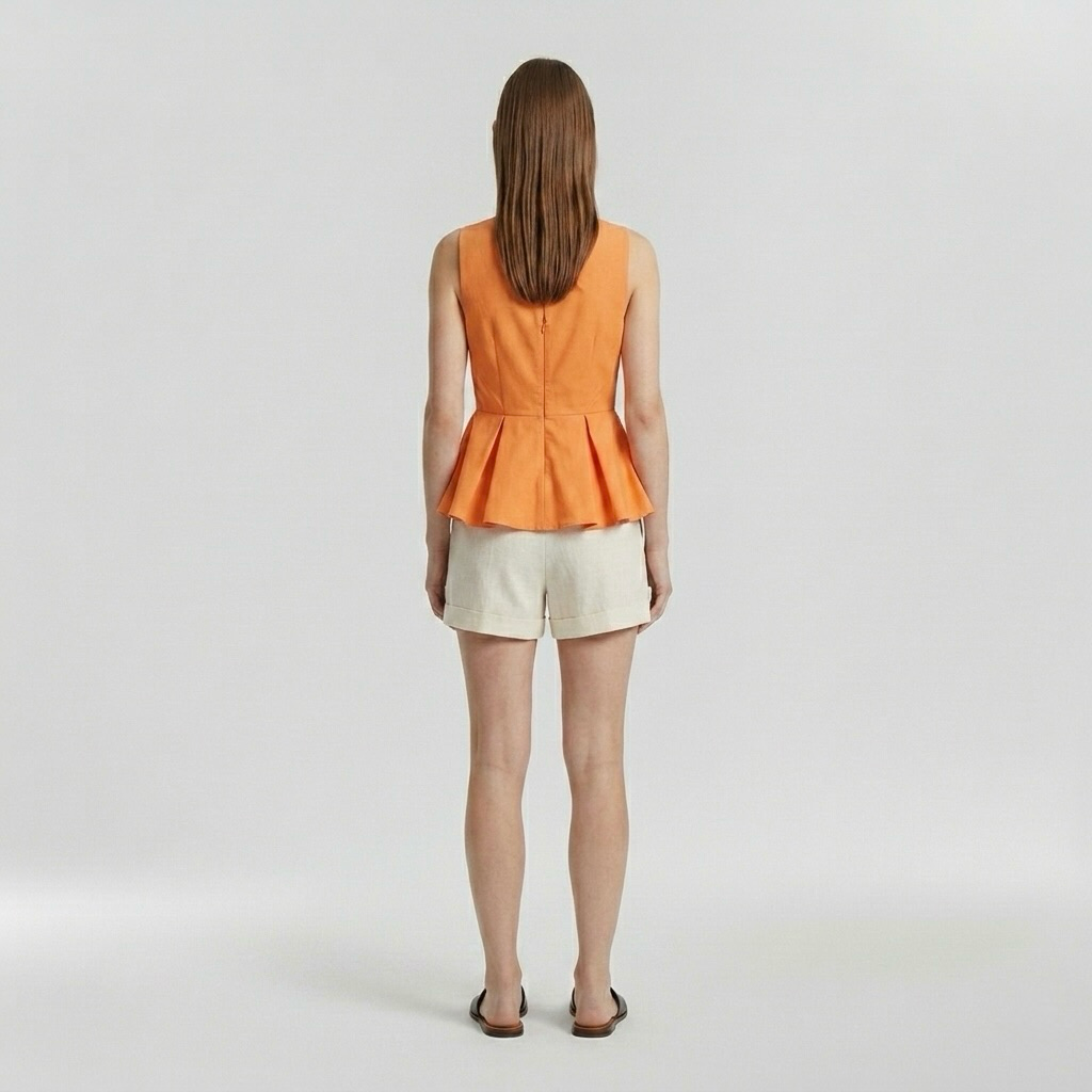 Structured Plunge Peplum Top