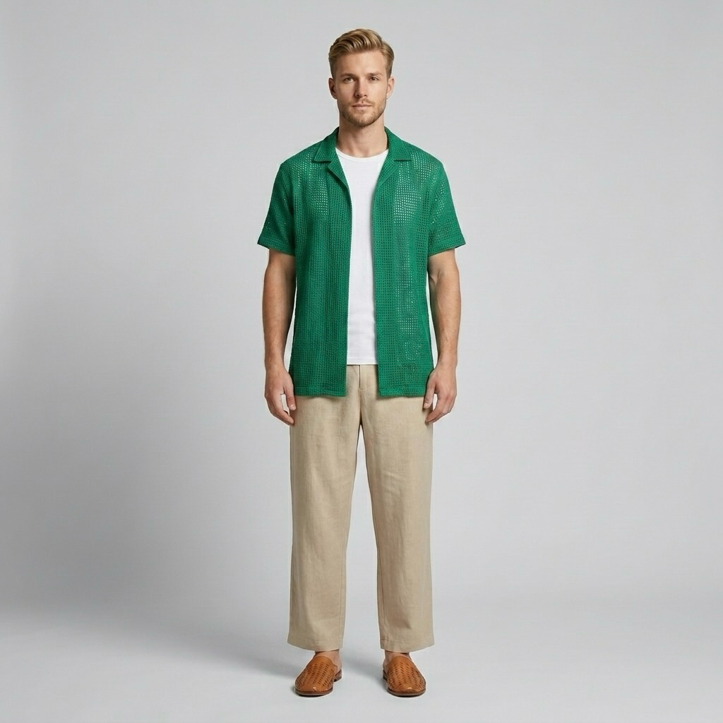 Breathable Open-Knit Shirt