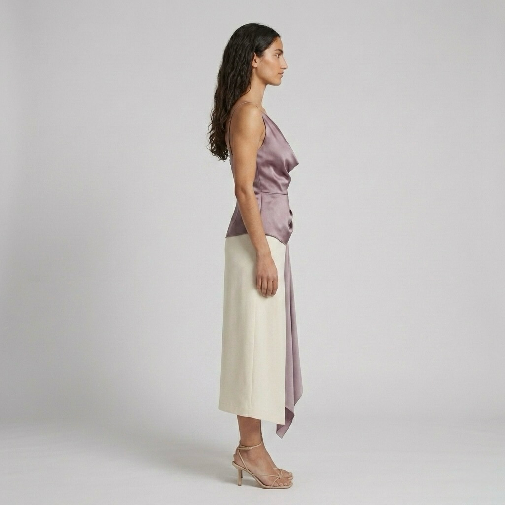 Fluid Satin Cowl Top
