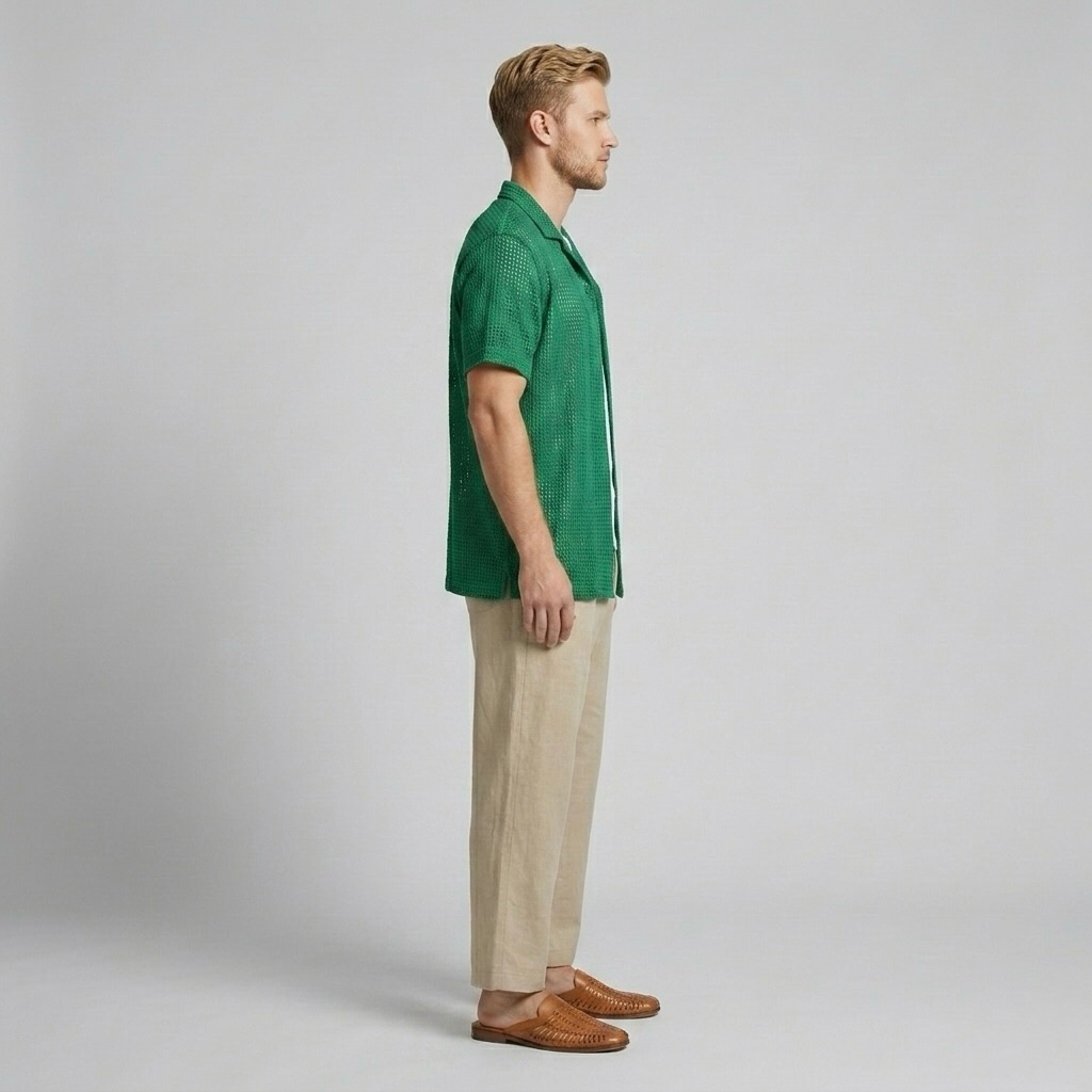 Breathable Open-Knit Shirt