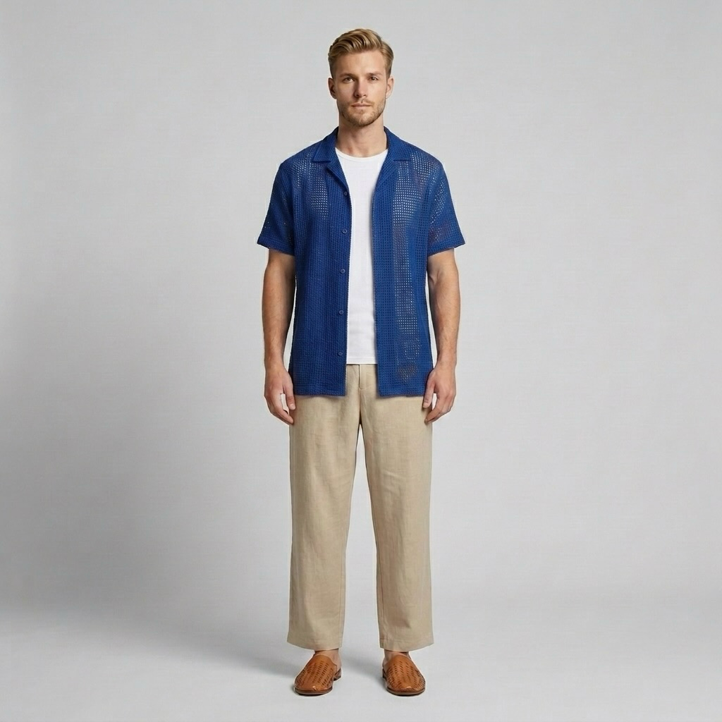 Breathable Open-Knit Shirt