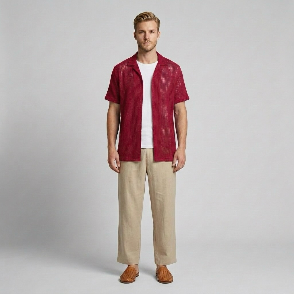Breathable Open-Knit Shirt