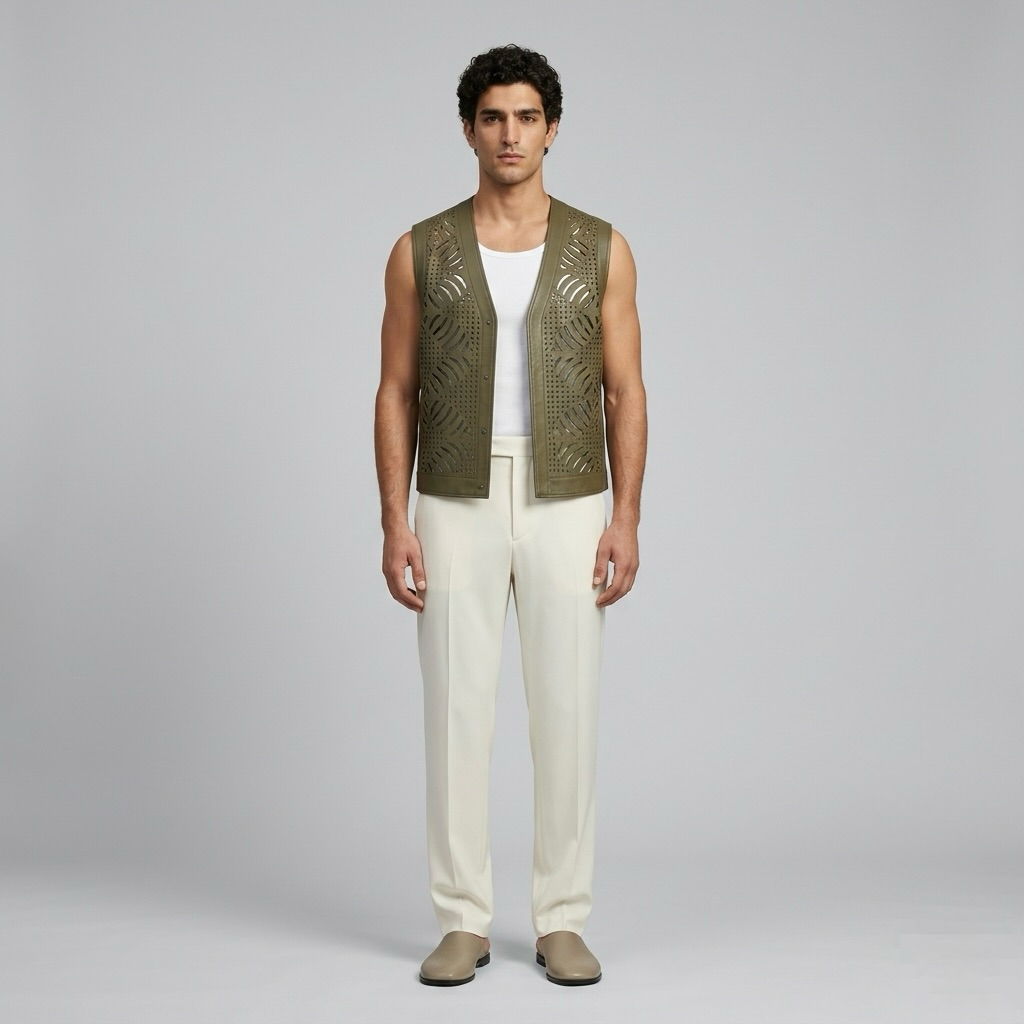 Cutwork Sleeveless Vest