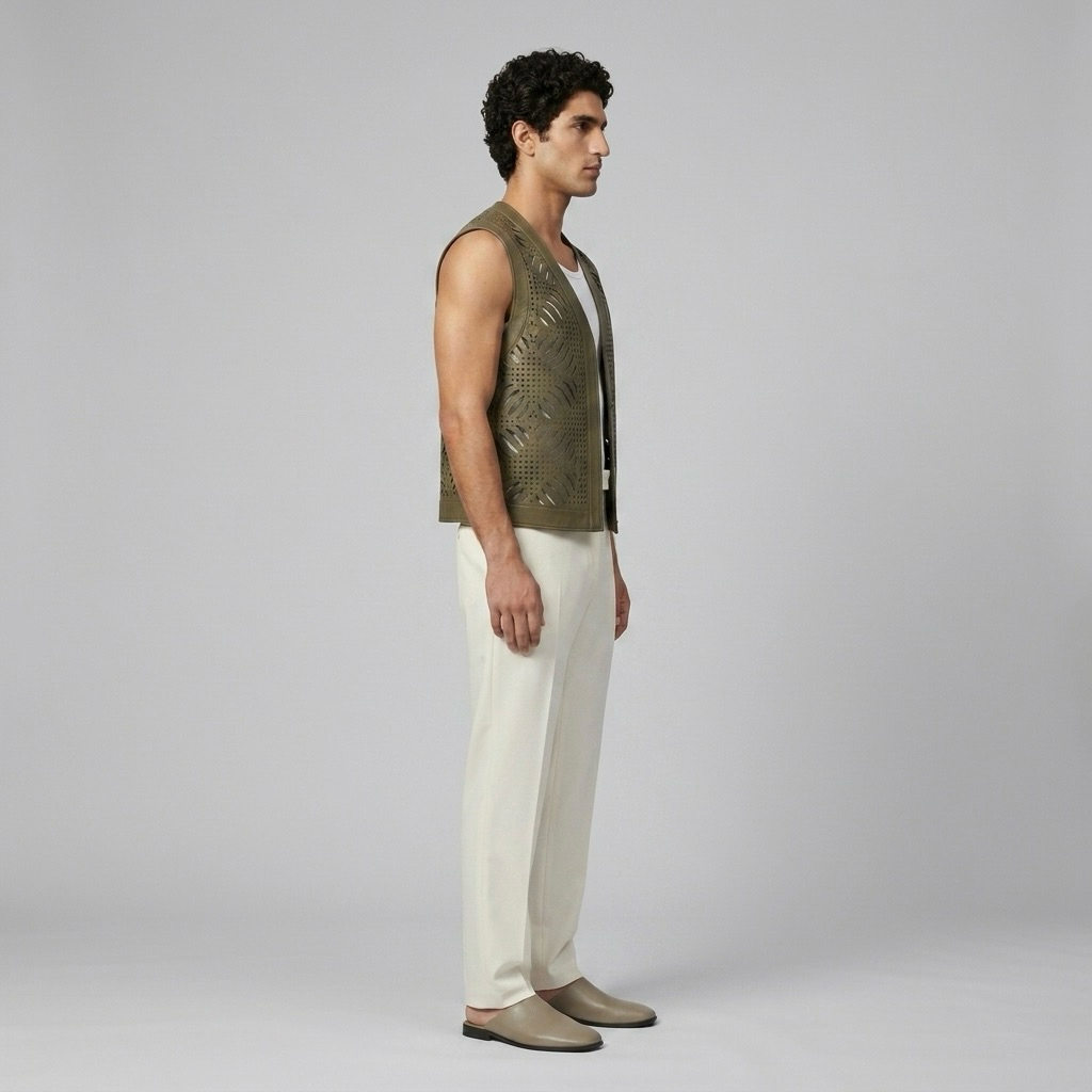 Cutwork Sleeveless Vest