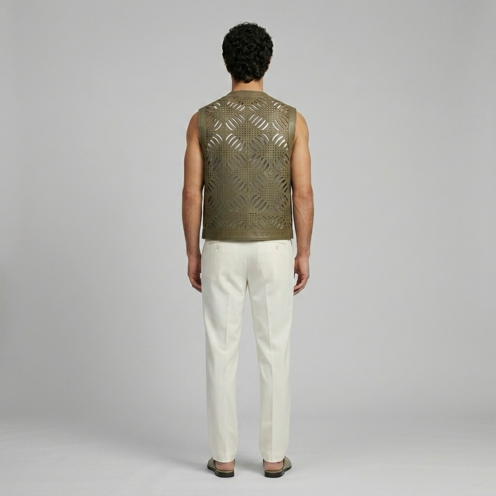Cutwork Sleeveless Vest