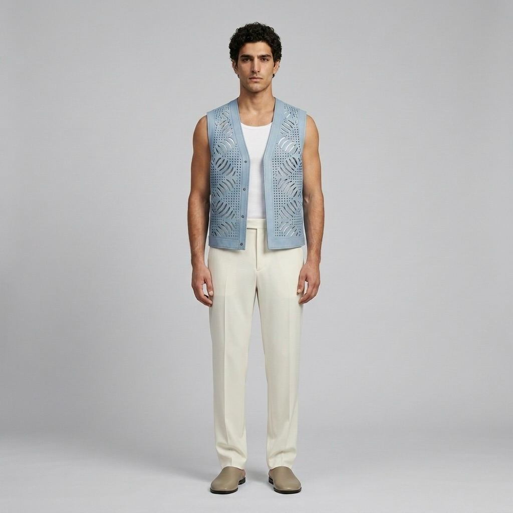Cutwork Sleeveless Vest