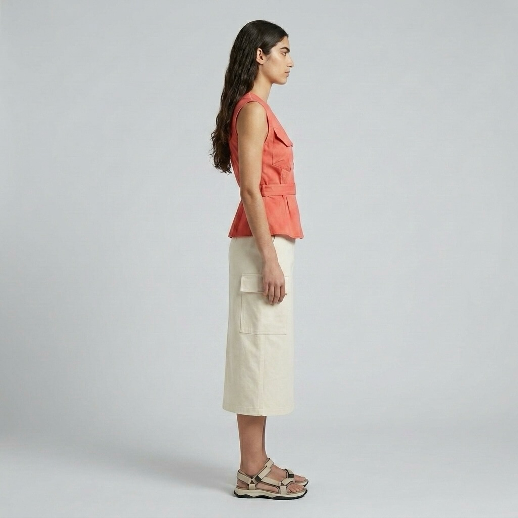 Peplum Zip Utility Vest