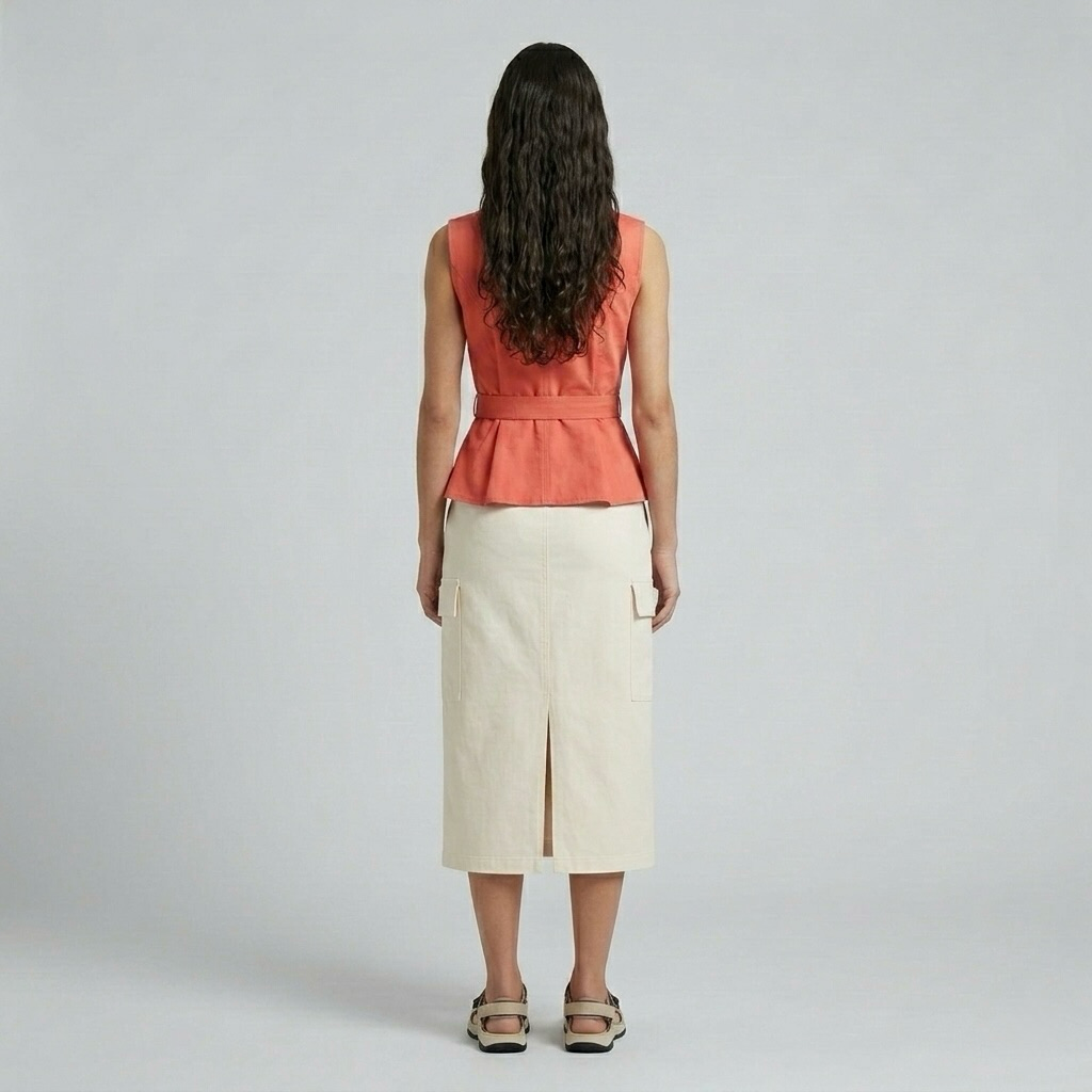 Peplum Zip Utility Vest