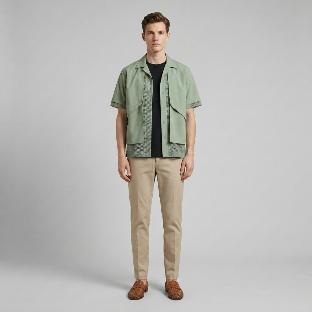 Panel-Detail Utility Shirt