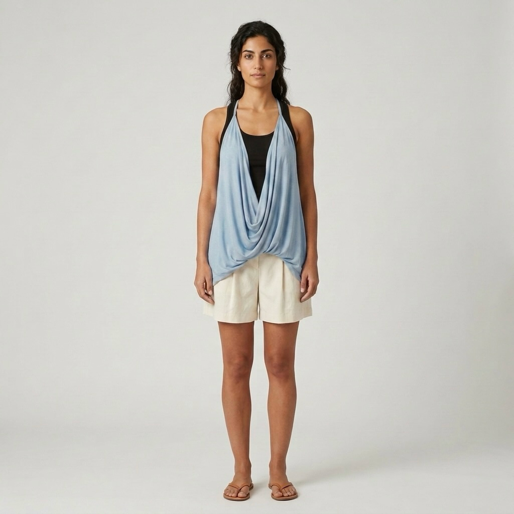 Halter-Neck Draped Top