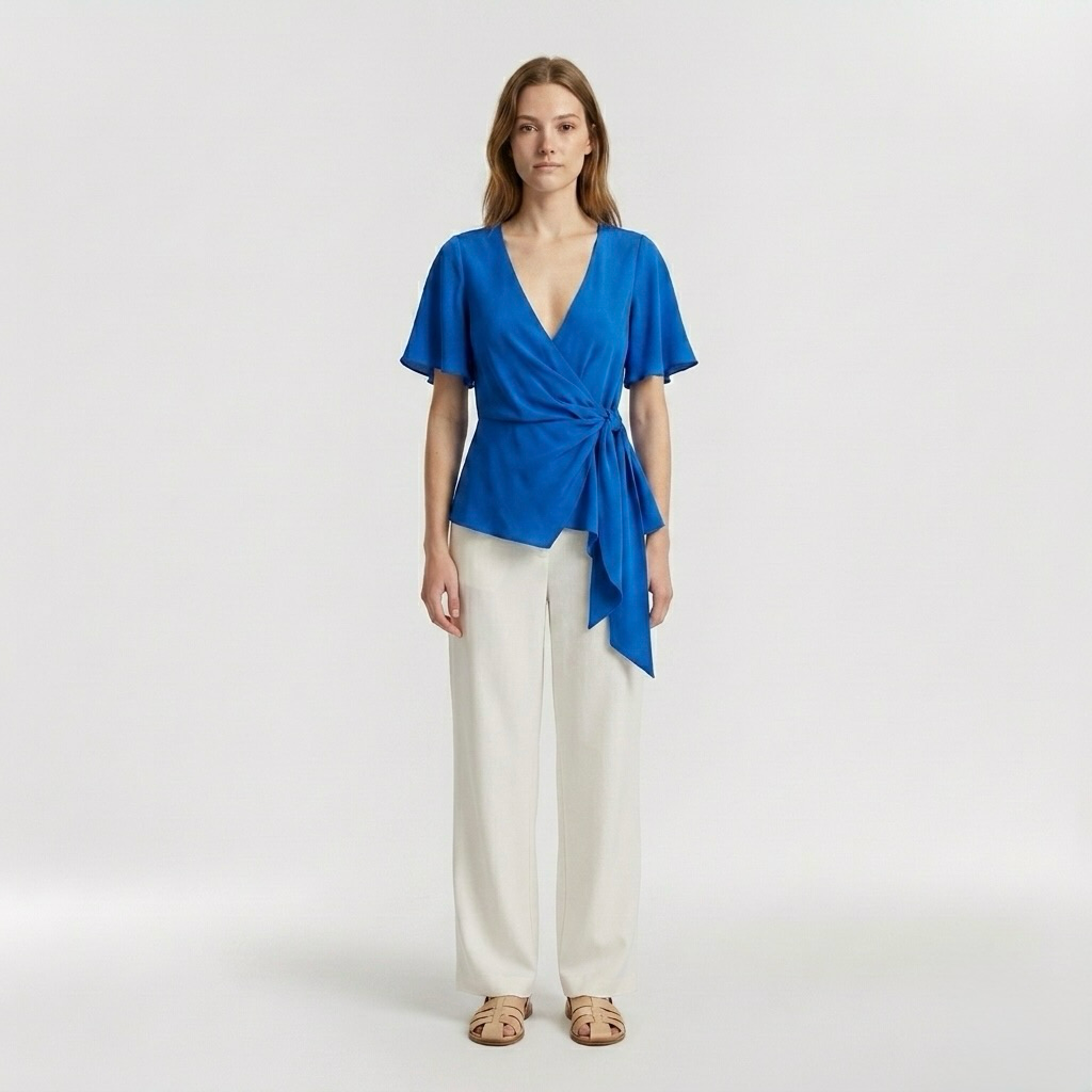 Wrap Flutter-Sleeve Top