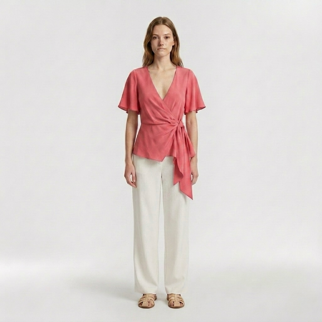 Wrap Flutter-Sleeve Top