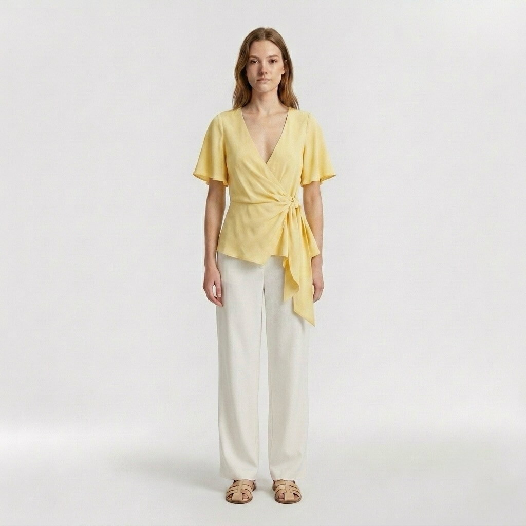 Wrap Flutter-Sleeve Top