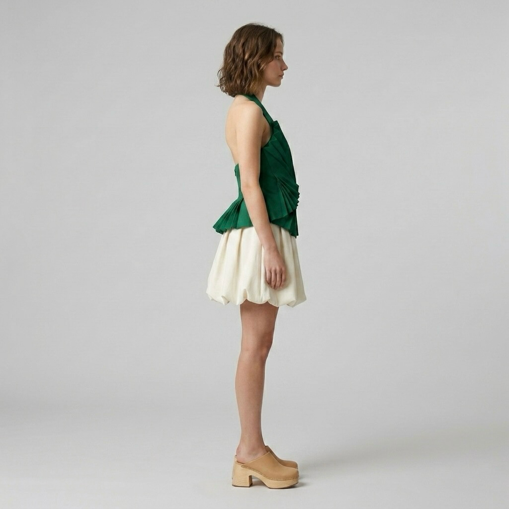 Halter Pleat Statement Top