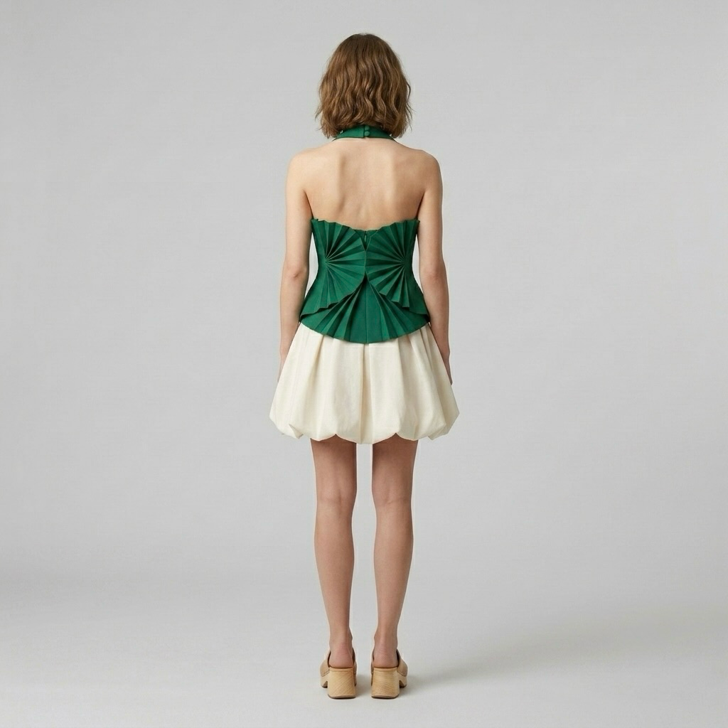 Halter Pleat Statement Top
