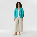 Textured Open-Front Cocoon Jacket