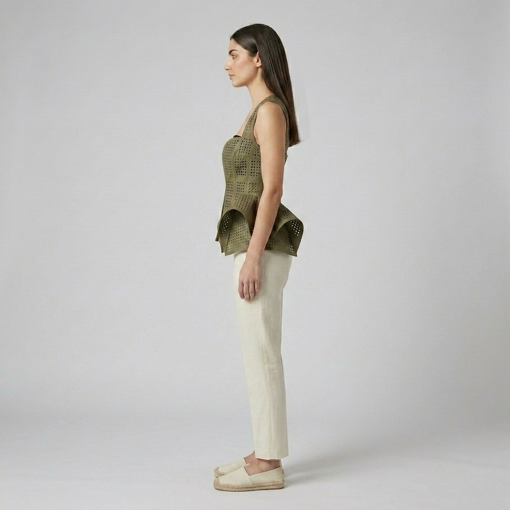Cutout Peplum Tailored Vest
