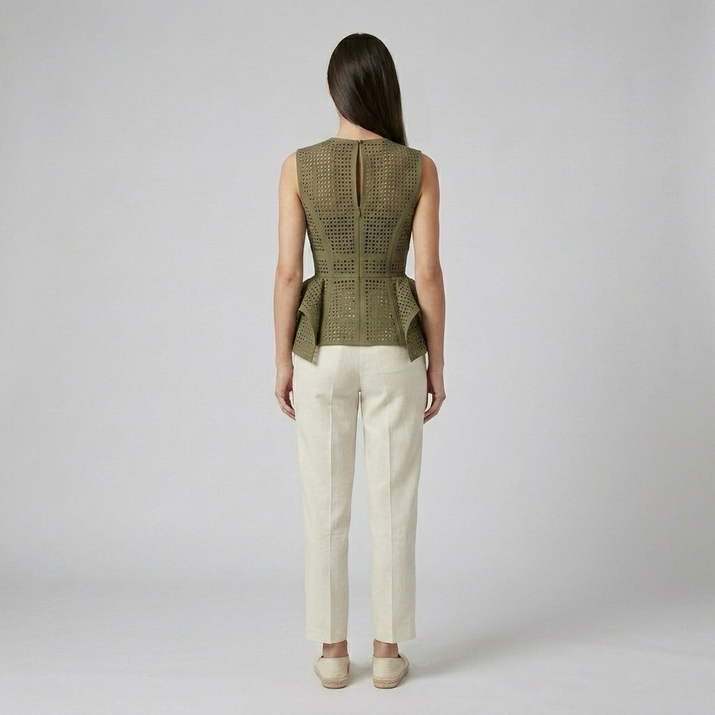Cutout Peplum Tailored Vest