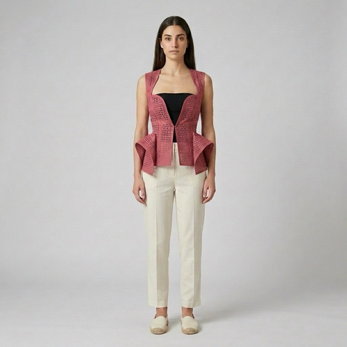 Cutout Peplum Tailored Vest