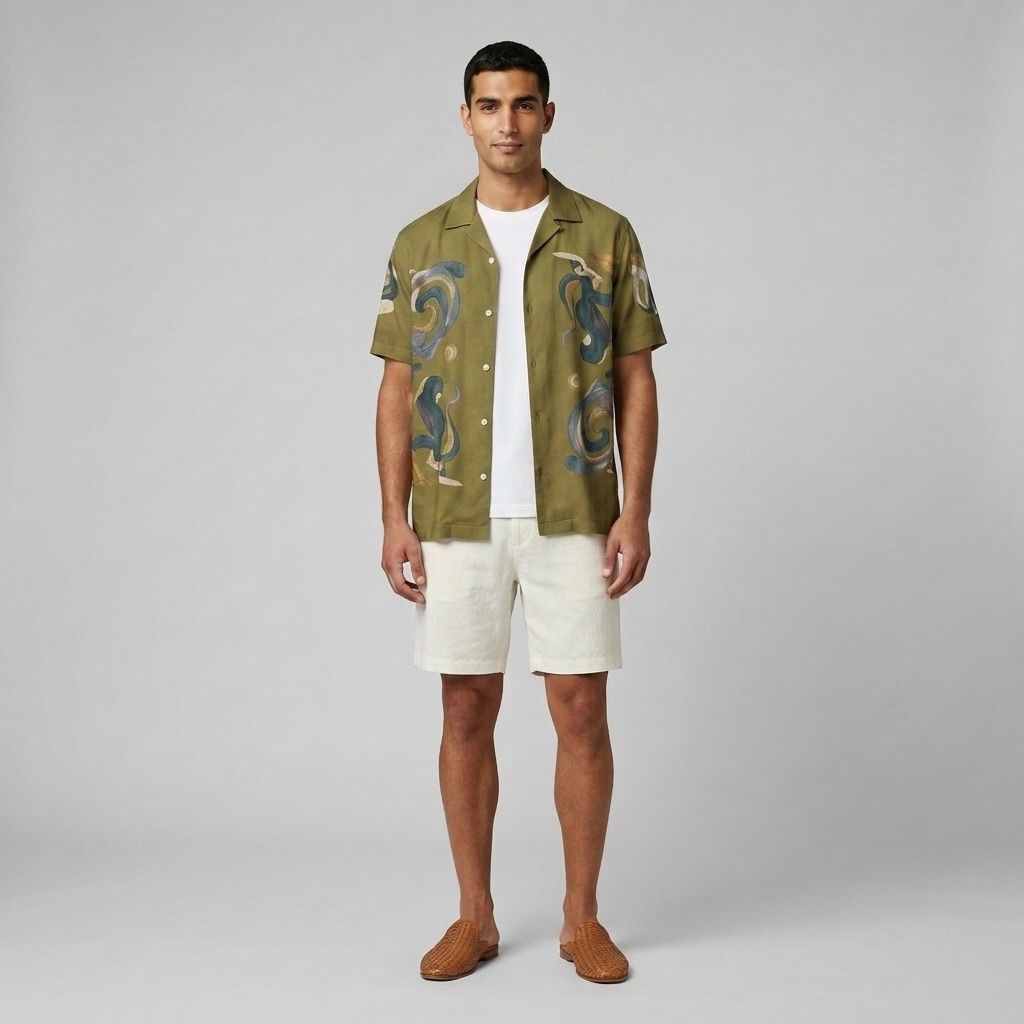 Mosaic Print Resort Shirt
