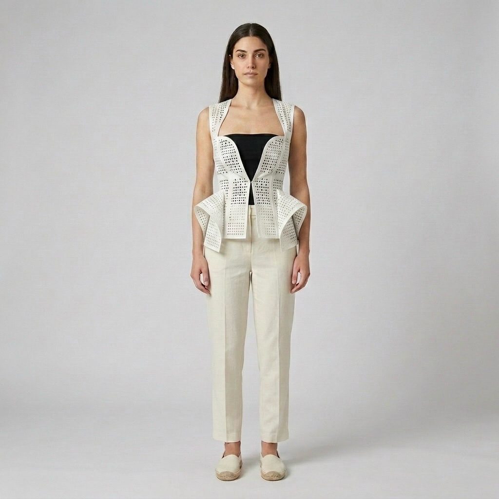 Cutout Peplum Tailored Vest