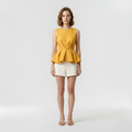 Textured Peplum Statement Top