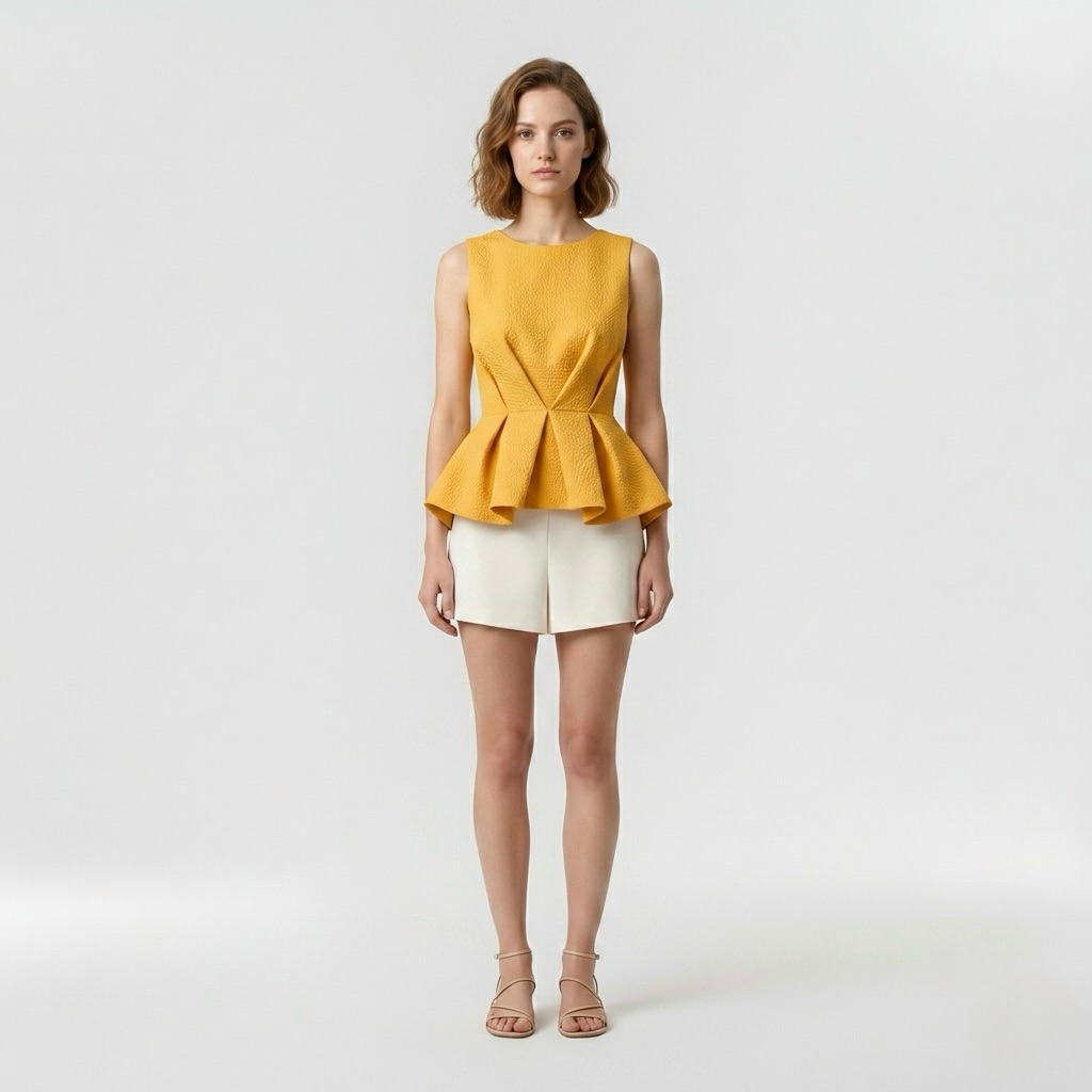 Textured Peplum Statement Top