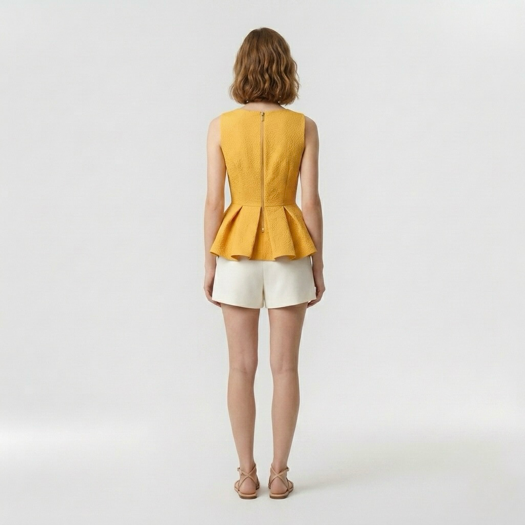 Textured Peplum Statement Top