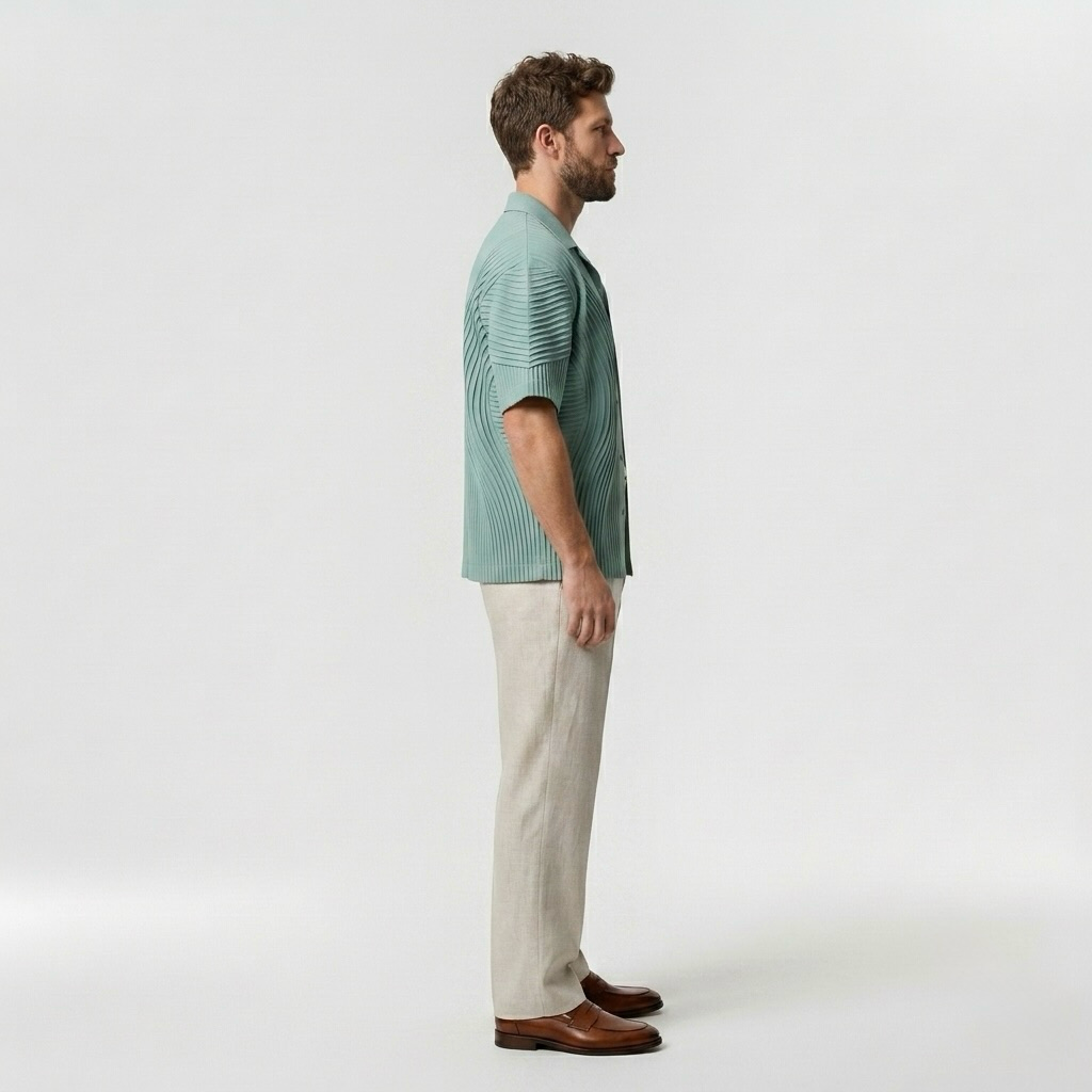 Pleated Contour Resort Shirt
