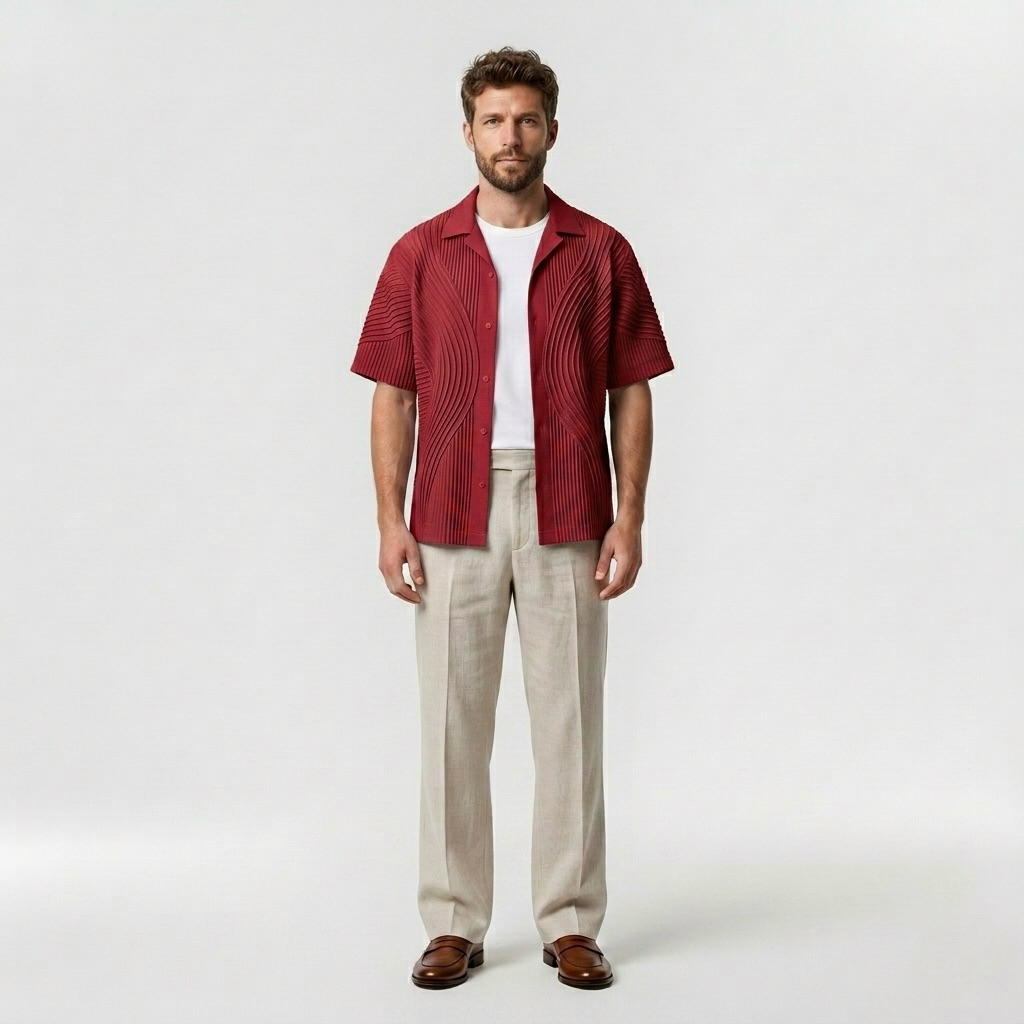 Pleated Contour Resort Shirt