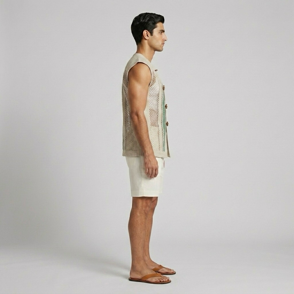 Open-Mesh Sleeveless Vest