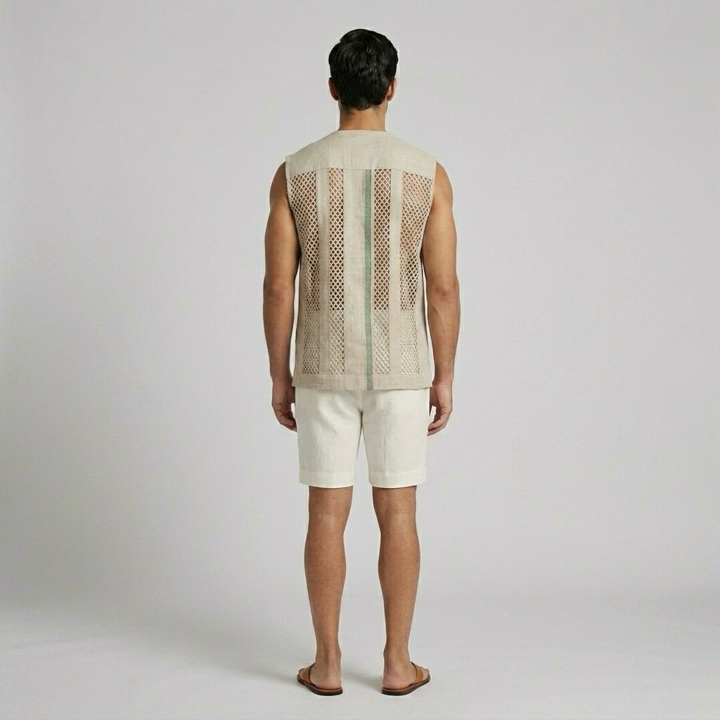 Open-Mesh Sleeveless Vest