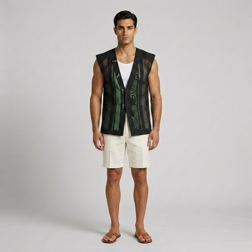 Open-Mesh Sleeveless Vest