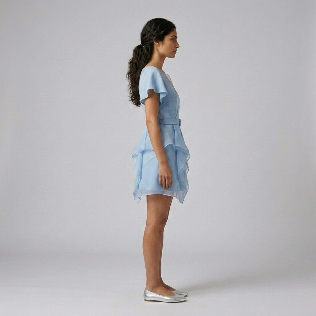 Belted Flutter Mini Dress