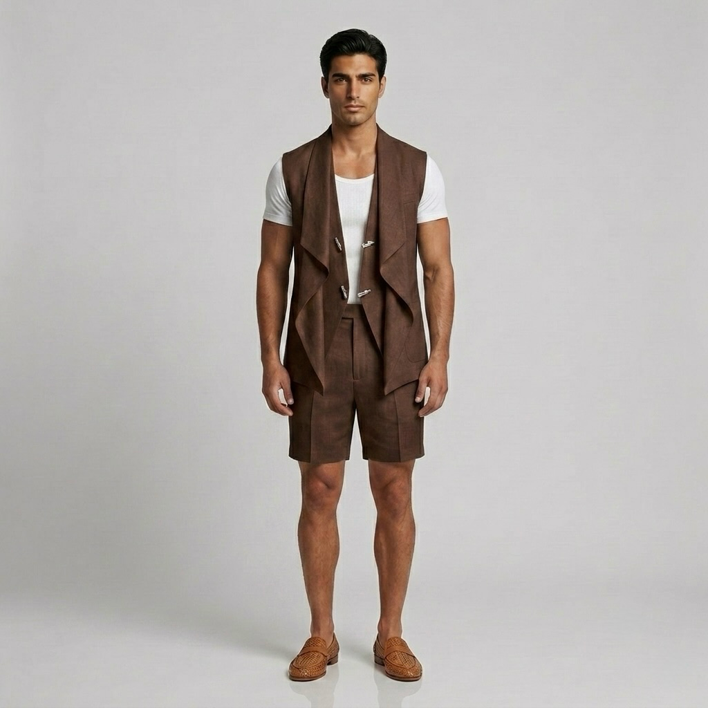Draped Sleeveless Vest