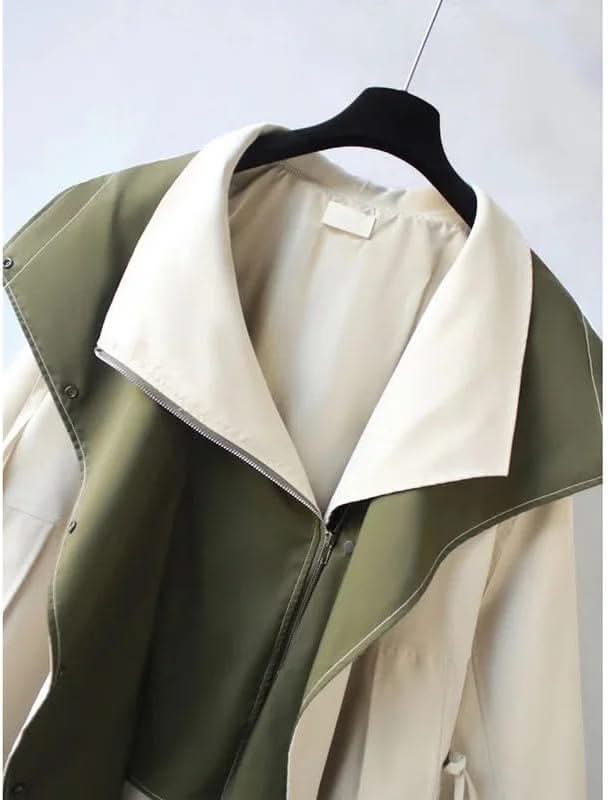 Two-Tone Short Hooded Jacket