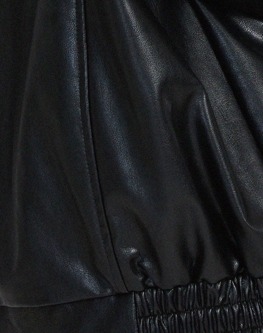 Oversized Leather-Look Bomber Jacket