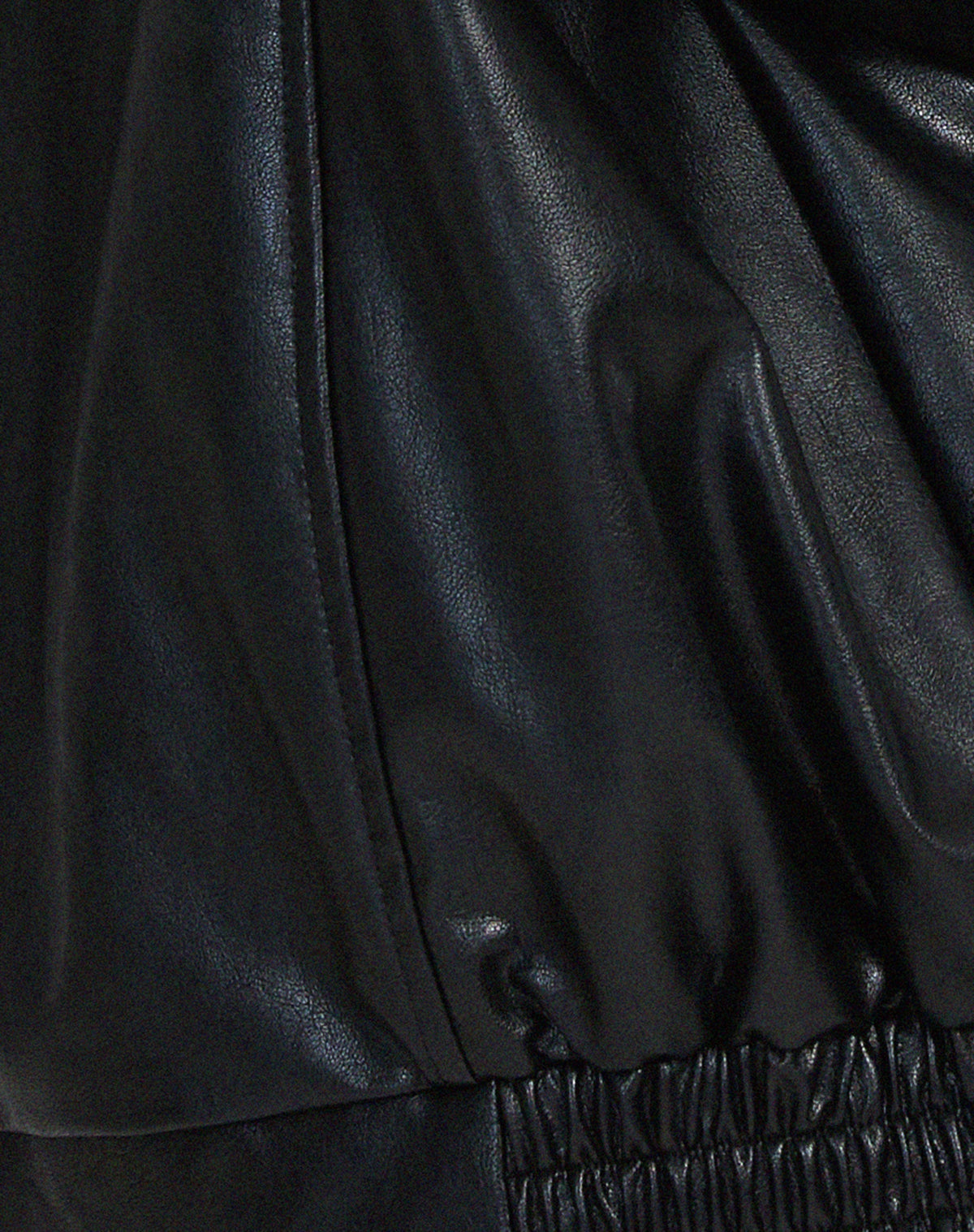 Oversized Leather-Look Bomber Jacket