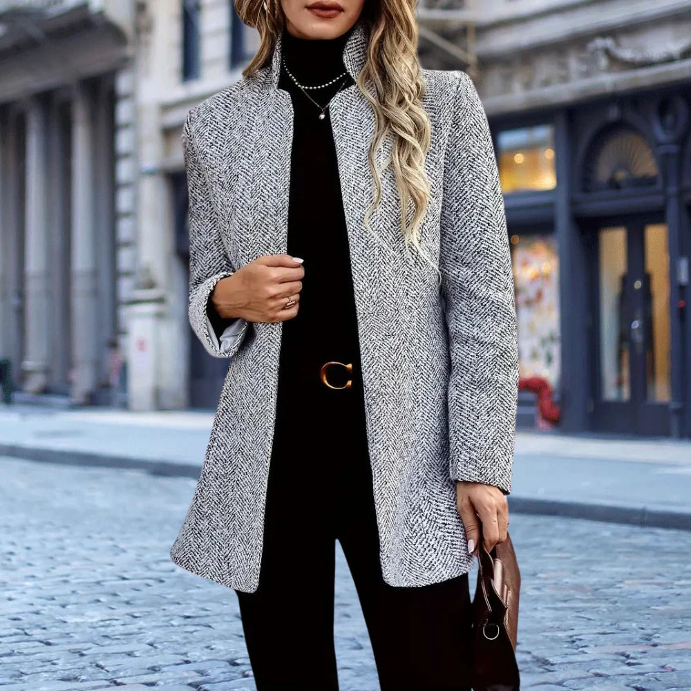 Ankle-Length Women's Trench Coat with Lapel Collar for Winter Wear 1