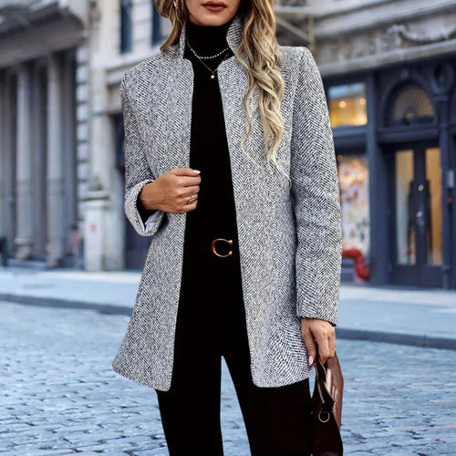 Ankle-Length Women's Trench Coat with Lapel Collar for Winter Wear 1