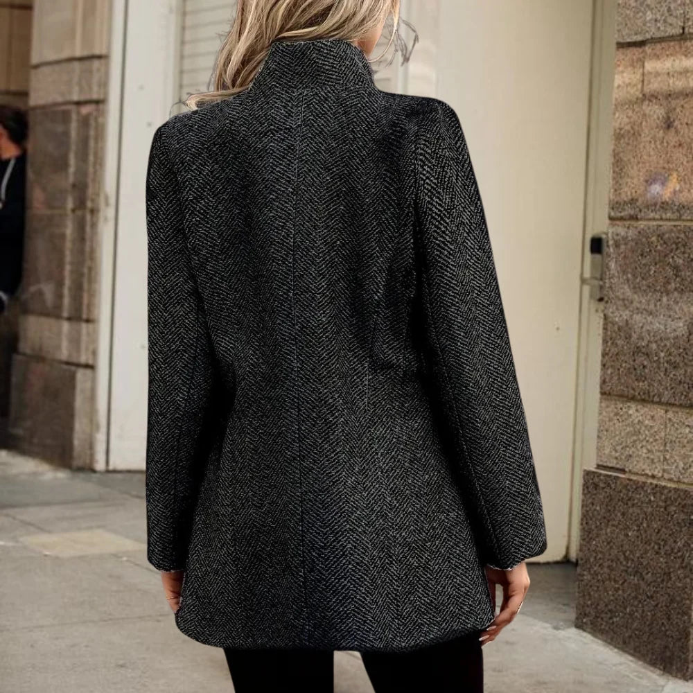 Ankle-Length Women's Trench Coat with Lapel Collar for Winter Wear 5