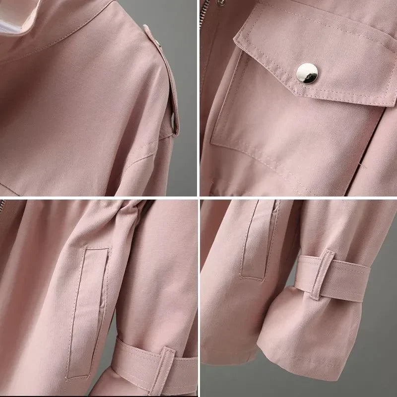Breathable Water-Repellent Women's Trench Coat with Loose Fit 5