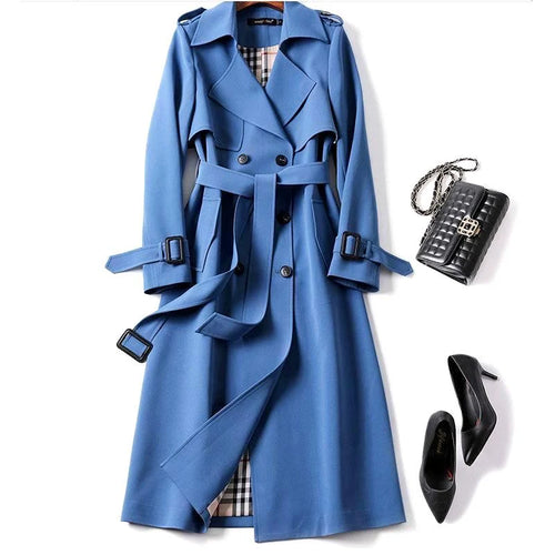 Fitted Double-Breasted Trench Coat with Tailored Silhouette 0