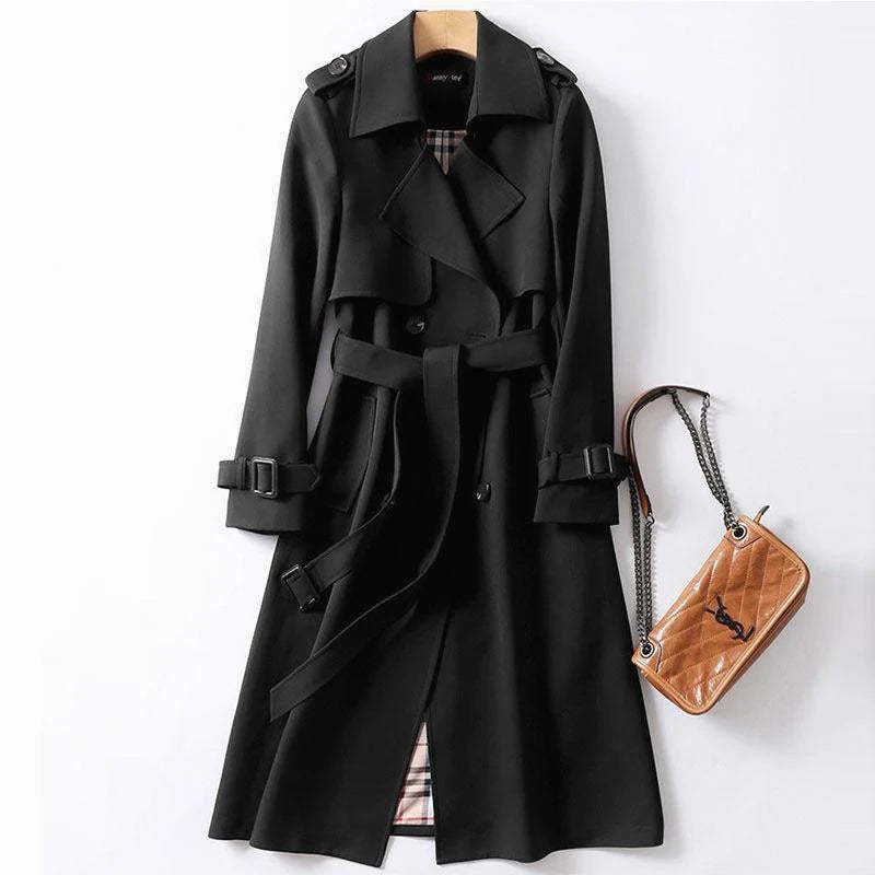 Fitted Double-Breasted Trench Coat with Tailored Silhouette 2