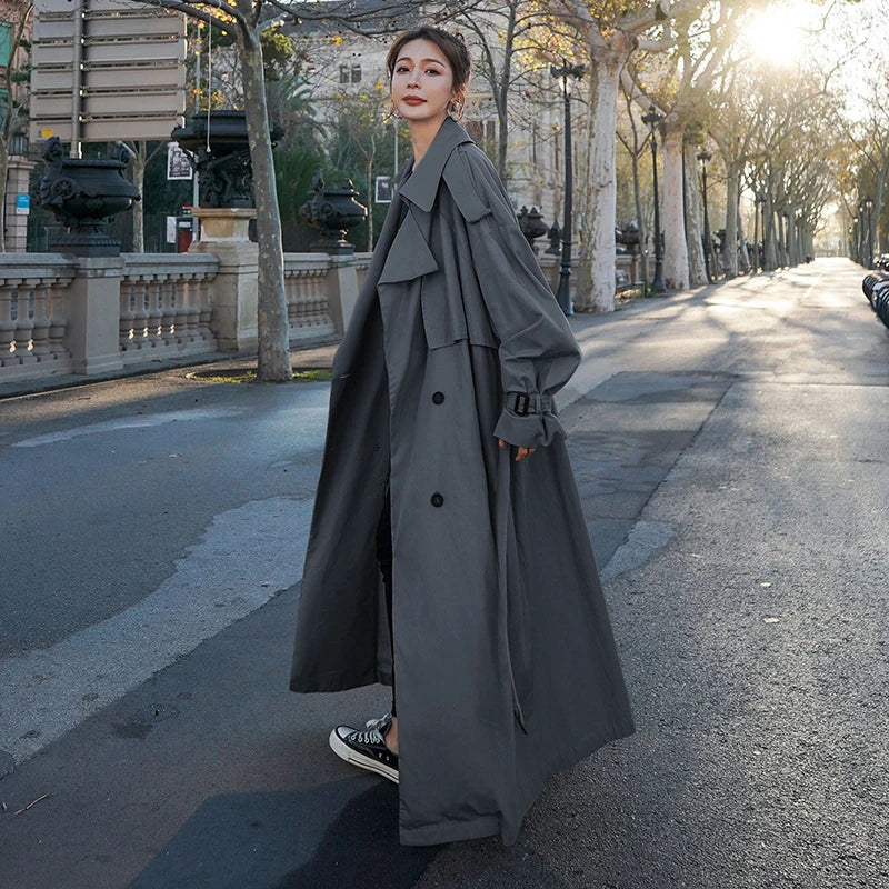 Long Loose-Fit Trench Coat