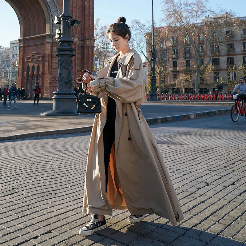 Long Loose-Fit Trench Coat