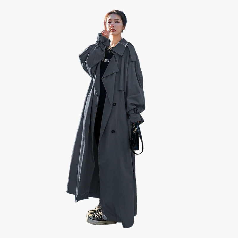 Long Loose-Fit Trench Coat